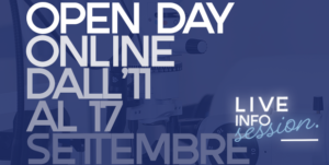 Open Day Live Info Session dal 11 al 17 settembre 2021